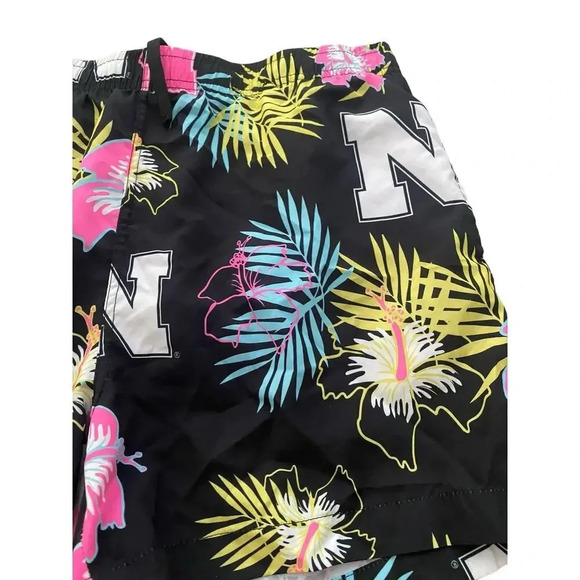 FOCO Black Floral Print Tropical Drawstring Shorts Size Large - Picture 9 of 9